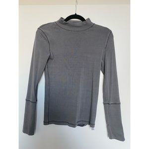 Free People Grey Mockneck Long Sleeve